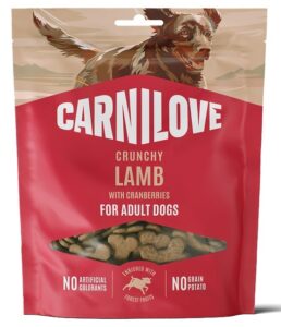 Ласощі для собак Carnilove Crunchy Snack з ягням та журавлиною 200г