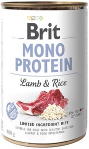 Вологий корм для собак Brit Mono Protein з ягням та рисом 400 г