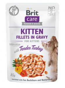 Brit Care Fillets in Gravy Turkey Kitten - вологий корм для кошенят філе в соусі з індичкою 85 г