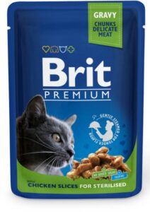 Brit Premium Cat Sterilised Chicken Slices - вологий корм для стерилізованих котів з куркою 100 г