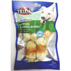 Ласощі для собак Trixie Кістка для чищення зубів Denta Fun 5 см, 70 г / 5 шт. курка