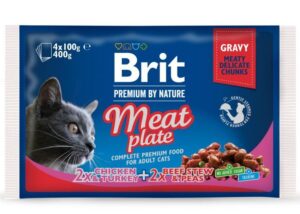 Brit Premium Cat Meat Plate - вологий корм для котів м'ясна тарілка 4 шт. по 100 г