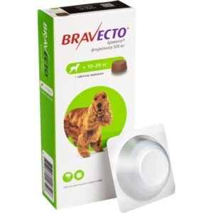 Таблетки для собак від бліх та кліщів «Bravecto» (Бравекто) 10-20 кг