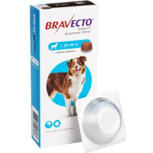 Таблетки для собак від бліх та кліщів «Bravecto» (Бравекто) 20-40 кг