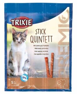 Ласощі для котів Trixie Premio Stick Quintett з ягням та індичкою для котів
