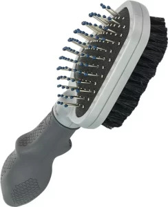 Гребінець-щітка FURminator для котів та собак двостороння з гумовою ручкою та захисними кульками