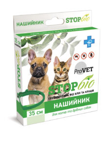 Репелентний нашийник від бліх та кліщів для котів та дрібних порід собак STOPБІО 35 см