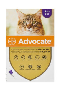 Краплі на холку для котів Bayer «Advocate» (Адвокат) від 4 до 8 кг, 3 тюбика