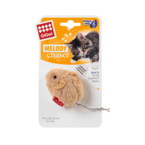 Іграшка для котів Мишка із звуковим чіпом GiGwi Melody chaser, штучне хутро, 13 см