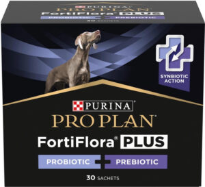 Пробіотик з пребіотиком для собак та цуценят Purina Pro Plan FortiFlora Plus для підтримання міклофлори кишечника 30 x 2 г