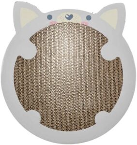 Дряпка Trixie для кошенят картонна в формі хом яка з котячою м ятою 31х2,5х32,5 см світло-сіра
