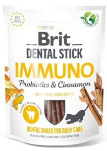 Ласощі для собак Brit Dental Stick Immuno для міцного імунітету пробіотики та кориця 7 шт