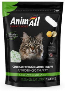 Силікагелевий наповнювач для котячого туалету AnimAll Зелений Смарагд 10.5 л