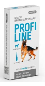 Краплі Provet PROFILINE для собак 20-40 кг інсектоакарицид4 піпетки по 3 мл