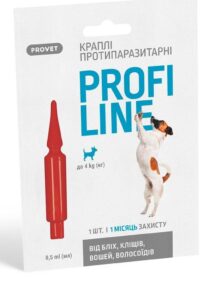 Краплі Provet PROFILINE для собак до 4 кг інсектоакарицид 1 піпетка по 0,5 мл