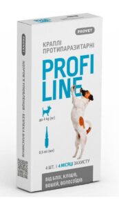 Краплі Provet PROFILINE для собак до 4 кг інсектоакарицид 4 піпетки по 0,5 мл