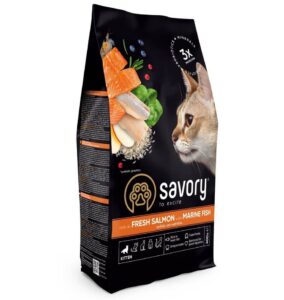 Savory Kitten rich in Fresh Salmon with Marine Fish - сухий корм для кошенят всіх порід зі свіжим лососем та морською рибою