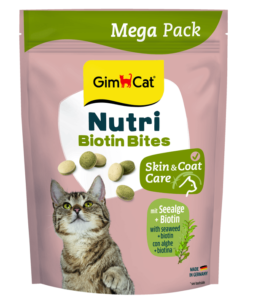 Вітаміни GimCat Nutri Biotin Bites для котів для покращення стану шерсті та шкіри з морськими водоростями 425 г