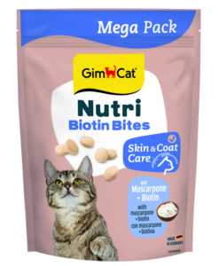 Вітаміни GimCat Nutri Biotin Bites для котів для покращення стану шкіри та шерсті з маскарпоне та біотином 425 г