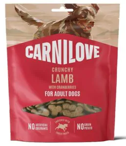 Ласощі для собак Carnilove Crunchy Snack з ягням та журавлиною 200г