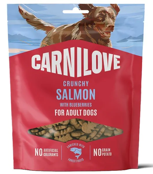 Ласощі для собак Carnilove Crunchy Snack з лососем і лохиною 200г