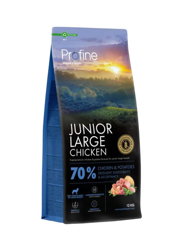 Сухий корм для цуценят і юніорів великих порід Profine Junior Large Chicken з куркою та картоплею 12 кг