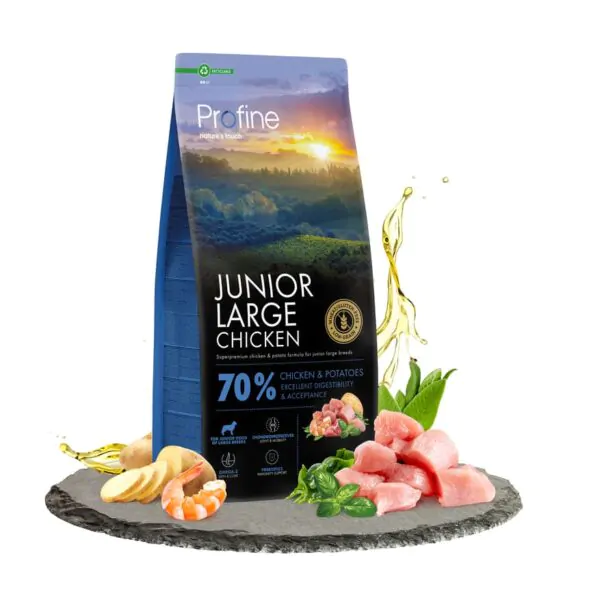 Сухий корм для цуценят і юніорів великих порід Profine Junior Large Chicken з куркою та картоплею 12 кг