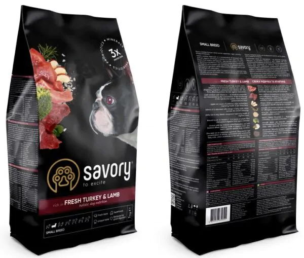 Savory Adult Small Breed Fresh Turkey & Lamb - корм для собак малих порід з індичкою та ягням