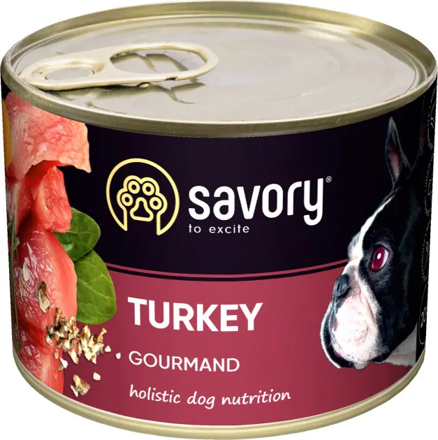 Savory Dog Gourmand Turkey - вологий корм для собак з індичкою