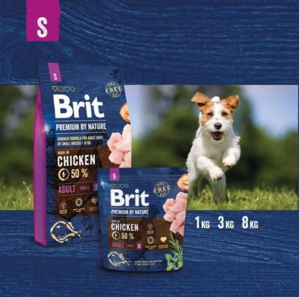 Brit Premium Dog Adult S - сухий корм для собак дрібних порід з куркою