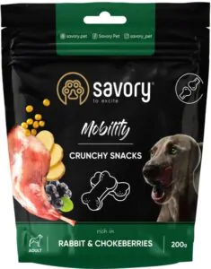 Ласощі для собак Savory для здоров'я кісток і суглобів, кролик і чорноплідна горобина