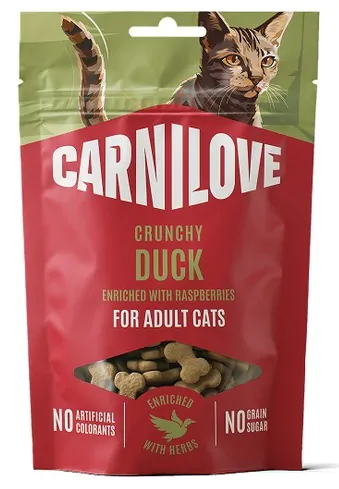 Ласощі для котів Carnilove Cat Crunchy Snack з качкою та малиною 50 г