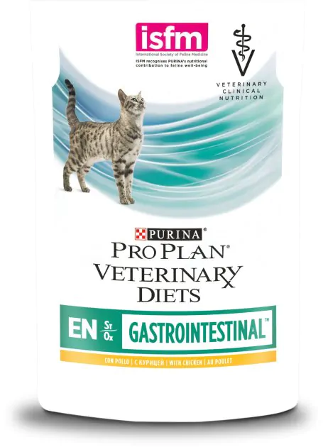 Вологий корм для котів при хворобах ШКТ Purina Pro Plan Veterinary Diets EN Gastrointestinal з куркою 10x85 г упаковка
