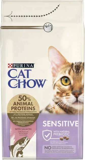 Сухий корм для котів Purina Cat Chow Sensitive з лососем