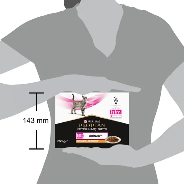 Вологий корм для котів при сечокам'яній хворобі Purina Pro Plan Veterinary Diets UR Urinary з куркою 10x85 г упаковка