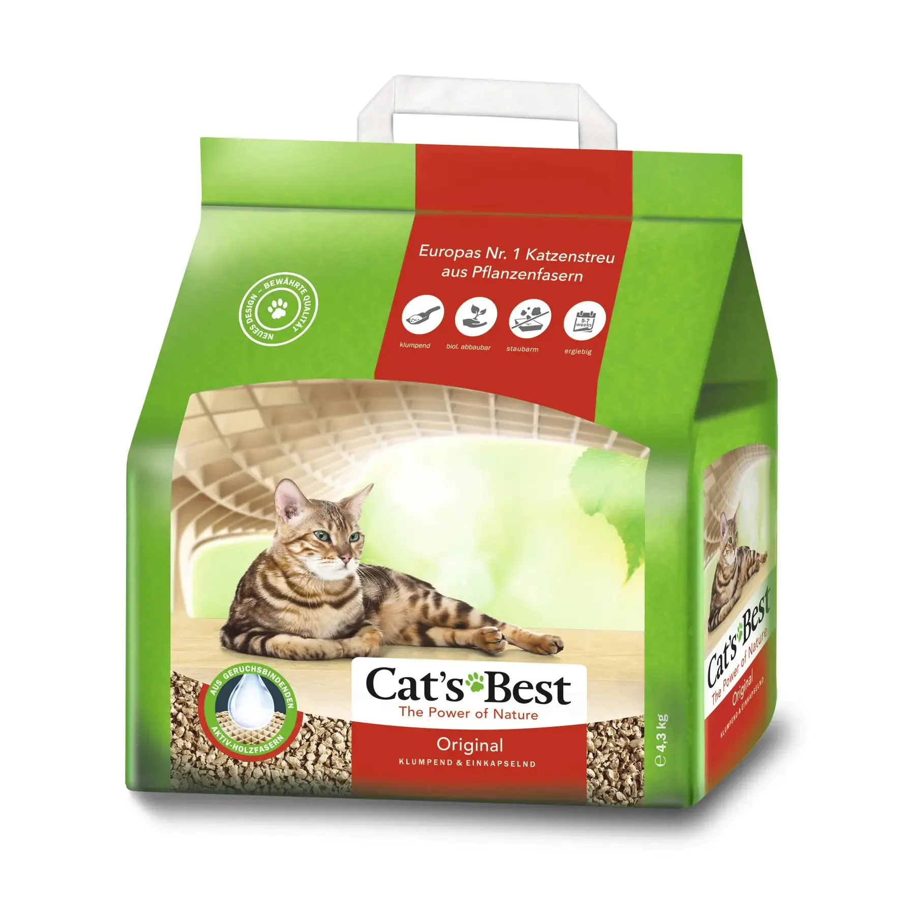 Наповнювач туалета для котів Cat's Best «‎Original» (деревинний)