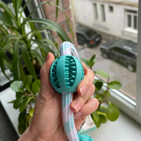 Іграшка для собак Trixie Denta Fun Мотузкове кільце з кульками 20см
