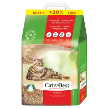 Наповнювач туалета для котів Cat's Best «‎Original» 10+2 л / 5.2 кг (деревинний)