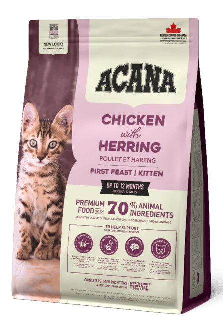 Acana First Feast Kitten - корм для кошенят курча та оселедець