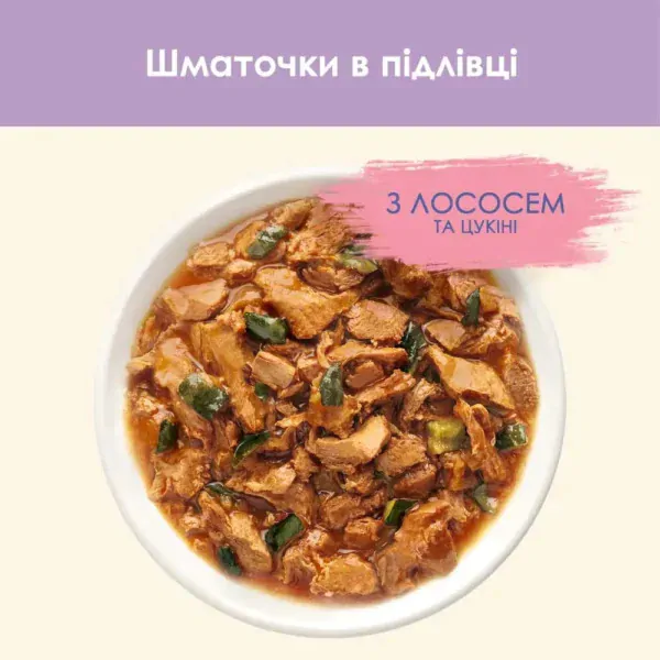Вологий корм для котів Cat Chow Sensetive Adult pouch 85 г (лосось та кабачок)