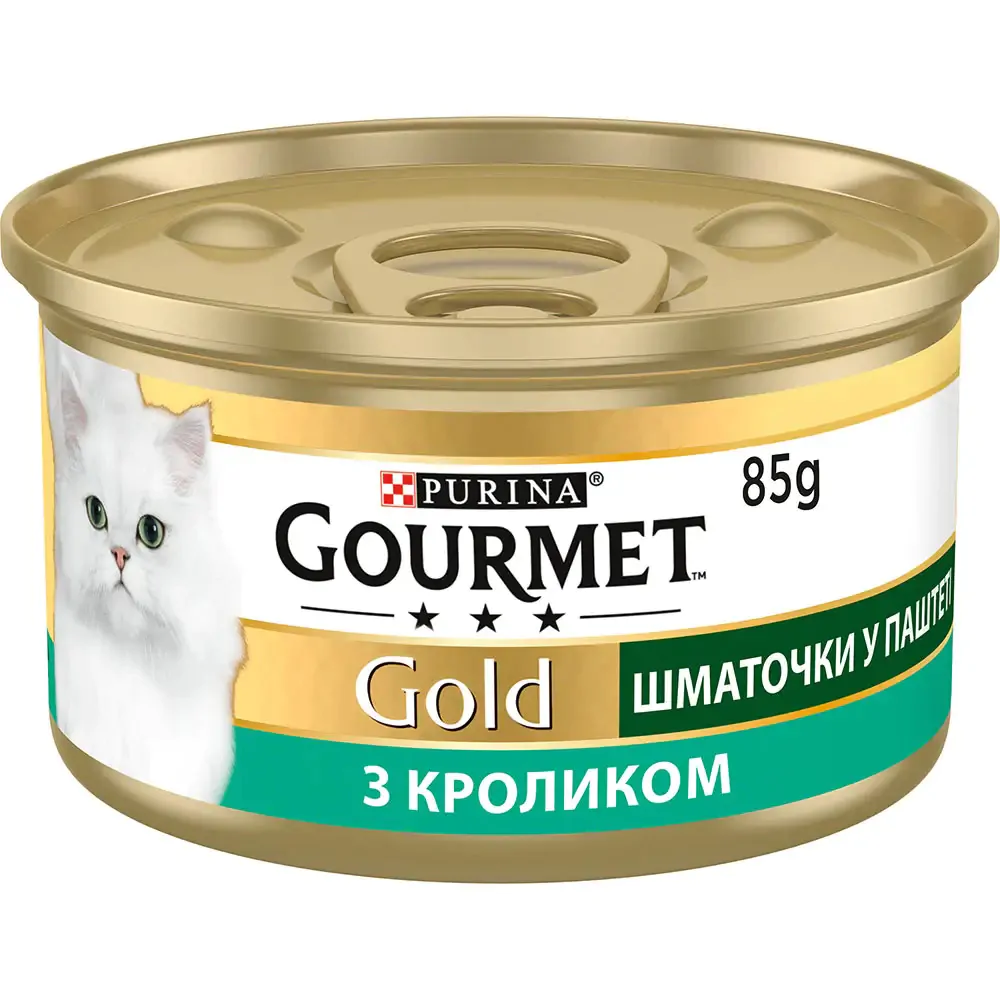 Вологий корм для котів Gourmet Gold Pieces in Pate Rabbit 85 г (кролик)