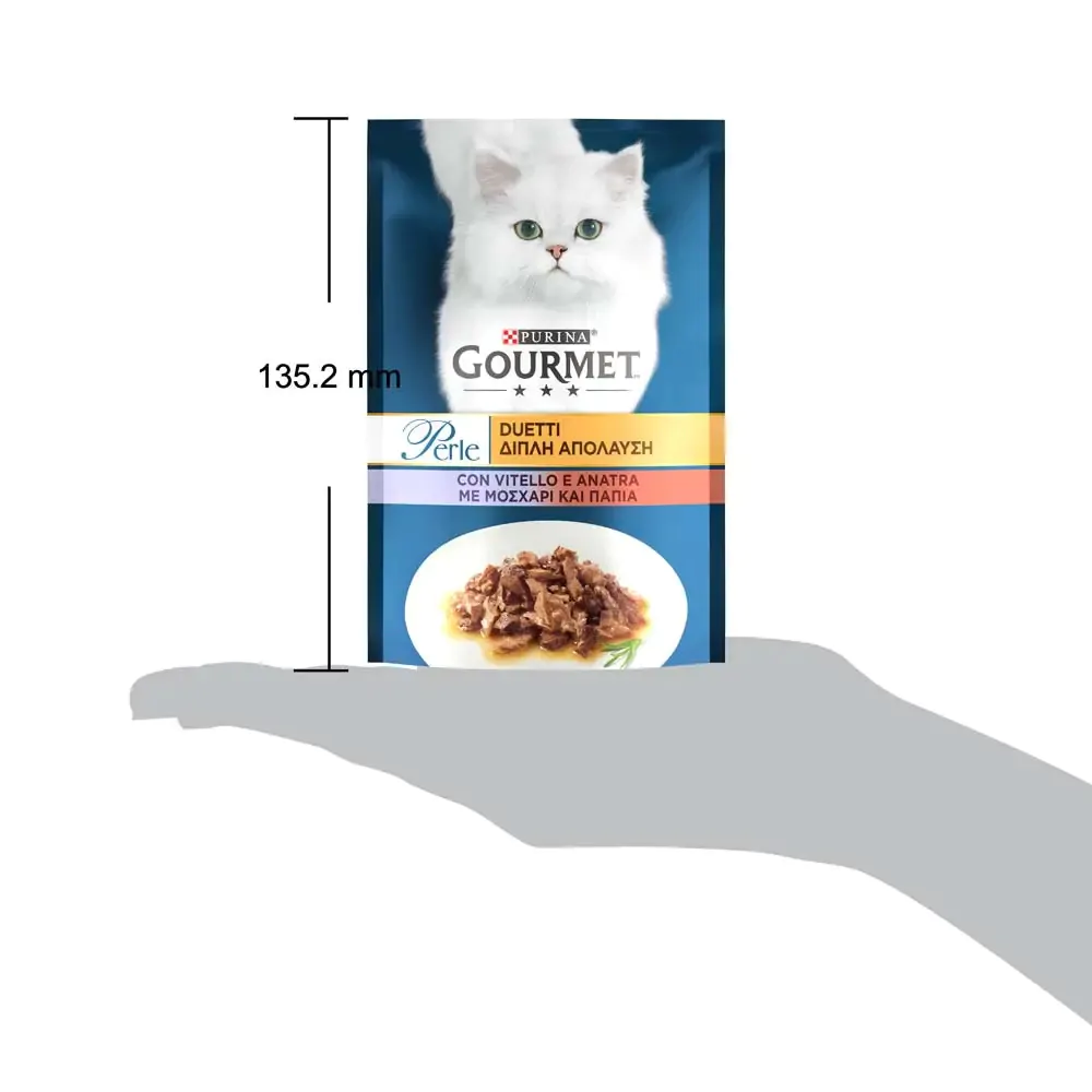 Вологий корм для котів Gourmet Perle pouch 85 г телятина та качка