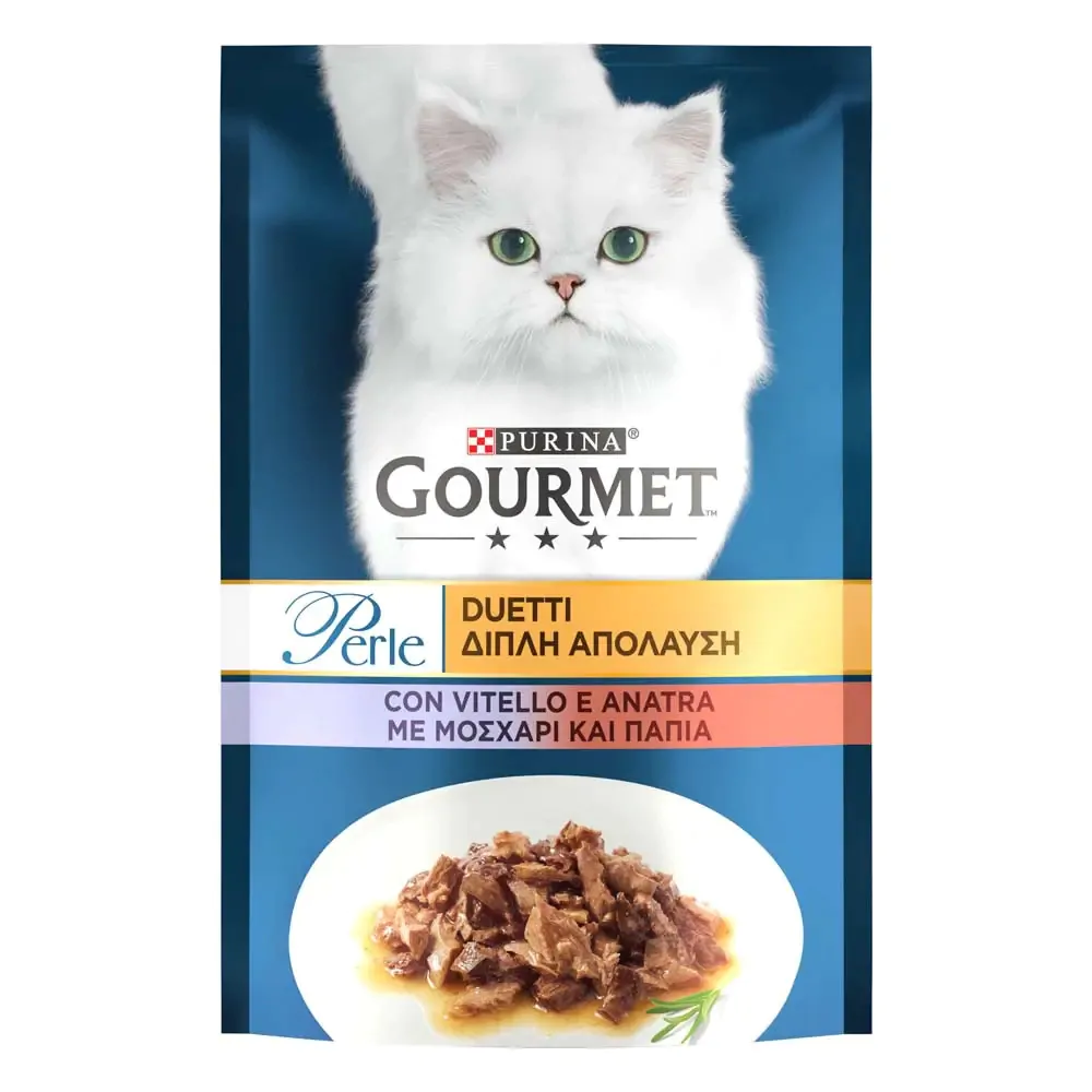 Вологий корм для котів Gourmet Perle pouch 85 г телятина та качка