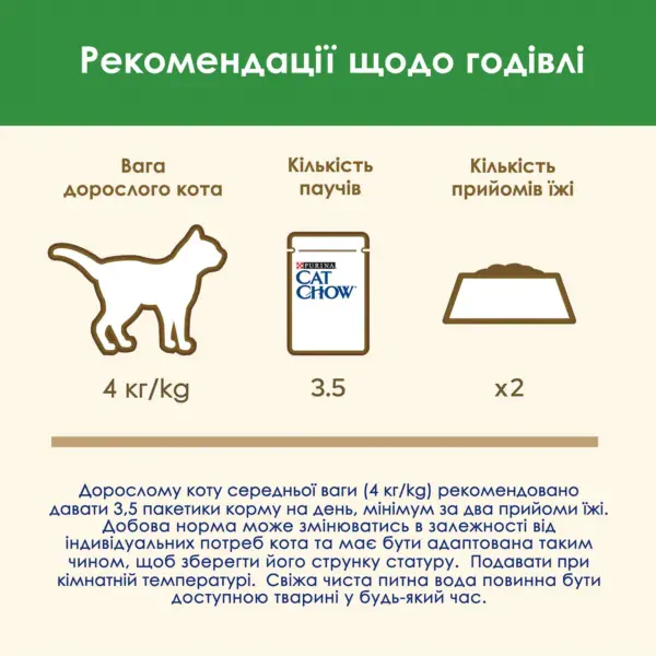 Вологий корм для стерилізованих котів Cat Chow Adult 85 г (ягня та квасоля)