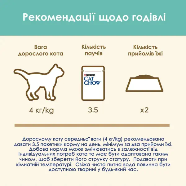 Вологий корм для котів для виведення шерсті Cat Chow Adult 85 г (курка і квасоля)