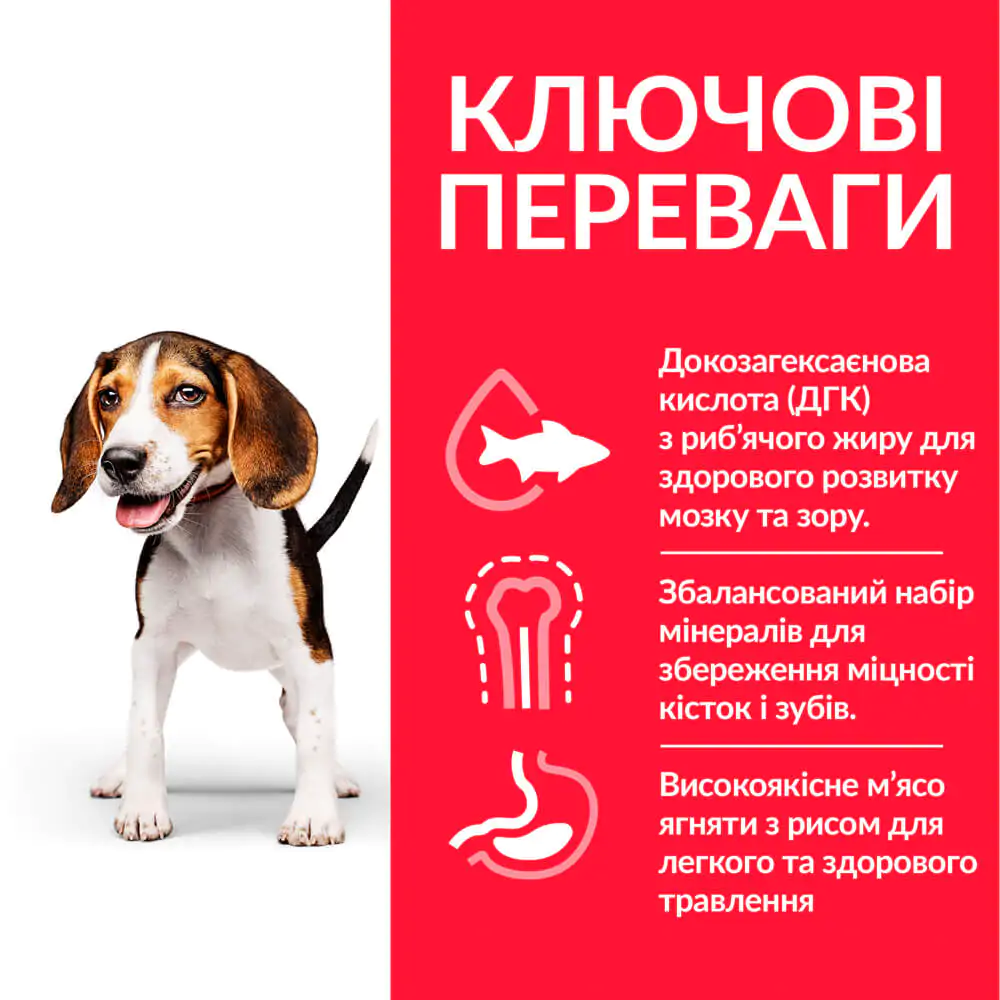 Сухий корм для цуценят середніх порід Hill's Science Plan Puppy Medium Breed ягня