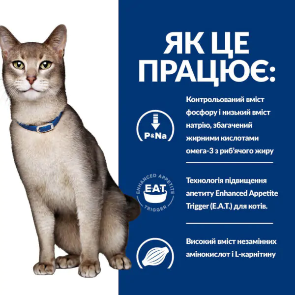 Сухий корм для котів для підтримання функції нирок Hill’s Prescription Diet k/d курка