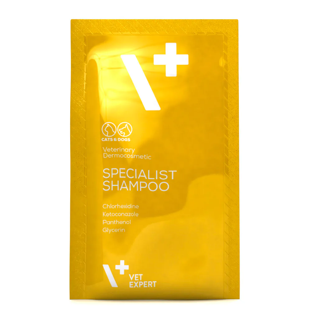 Антибактеріальний протигрибковий шампунь для котів і собак Vet Expert Specialist Shampoo, саше 20х15мл