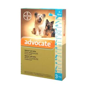 Краплі на холку для собак Bayer «Advocate» (Адвокат) від 4 до 10 кг, 3 тюбика