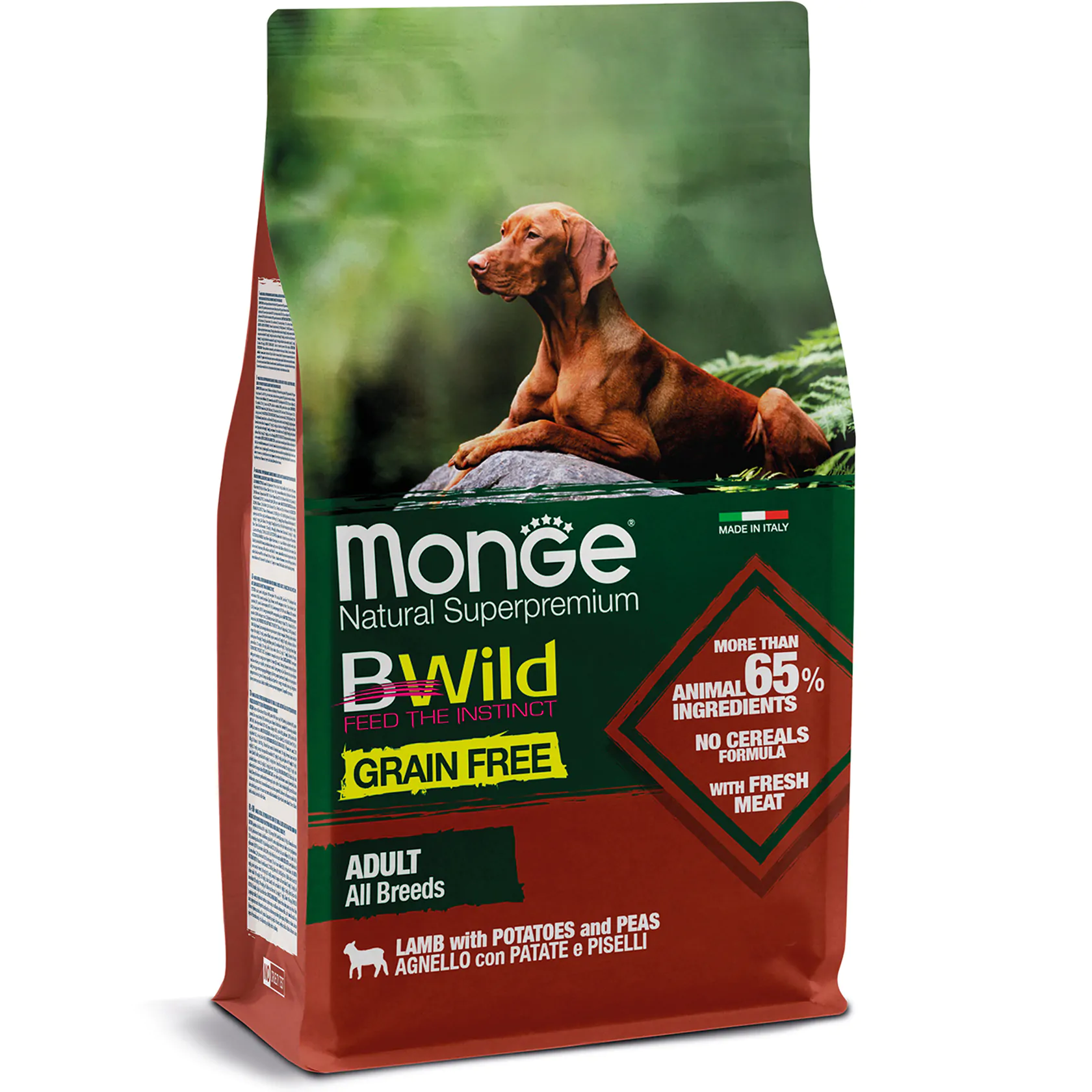Сухий корм для собак MONGE DOG BWILD GR.FREE ягня